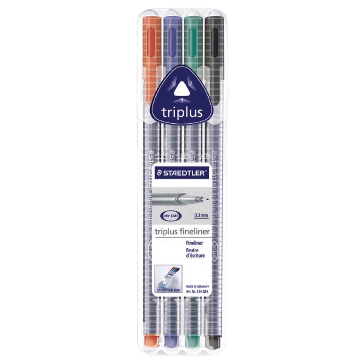 Staedtler Triplus Fineliner Tip Pen Unisex, 3-4 Years, Pack of 4