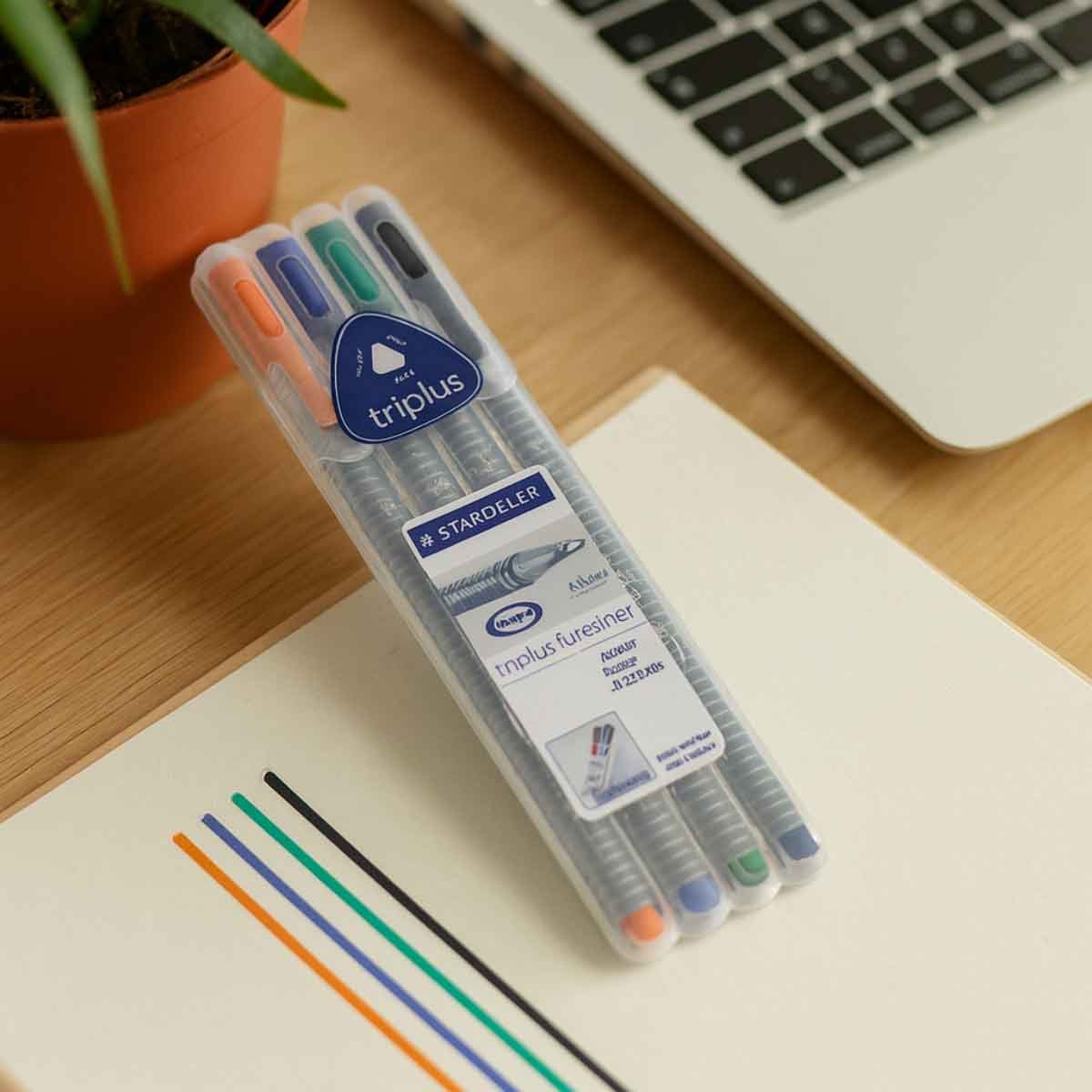 Staedtler Triplus Fineliner Tip Pen Unisex, 3-4 Years, Pack of 4