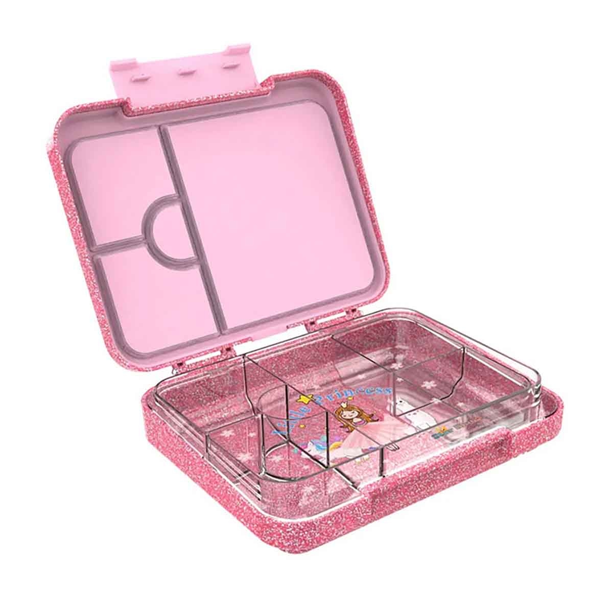 ستارمارز صندوق غداء بنتو لامع بتصميم الأميرة الصغيرة سعة 1195 مل للبنات، من 3 إلى 4 سنوات