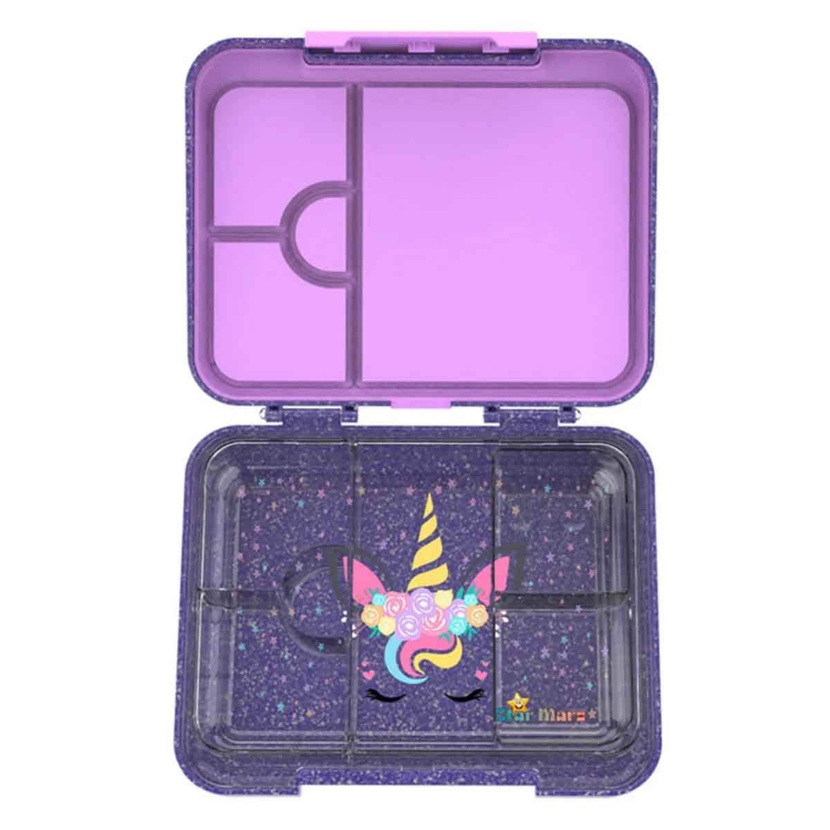 Starmarz 1195ml Unicorn Bento Glitter Lunch Box Unisex, 3-4 Years