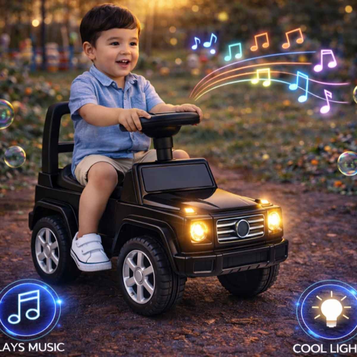 ستارمارز جيب ركوب يدوي فاخر باللون الأسود للأطفال للجنسين، 3-4 سنوات