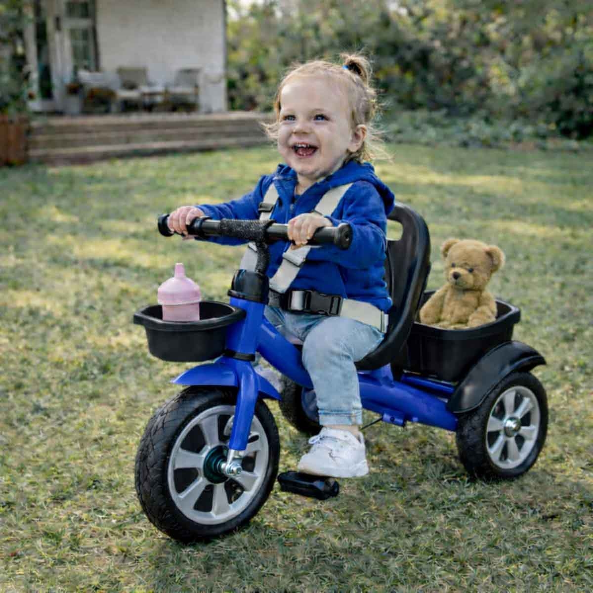 StarMarz Blue 3-Wheel Manual Ride-On Tricycle Unisex, 3-4 Years