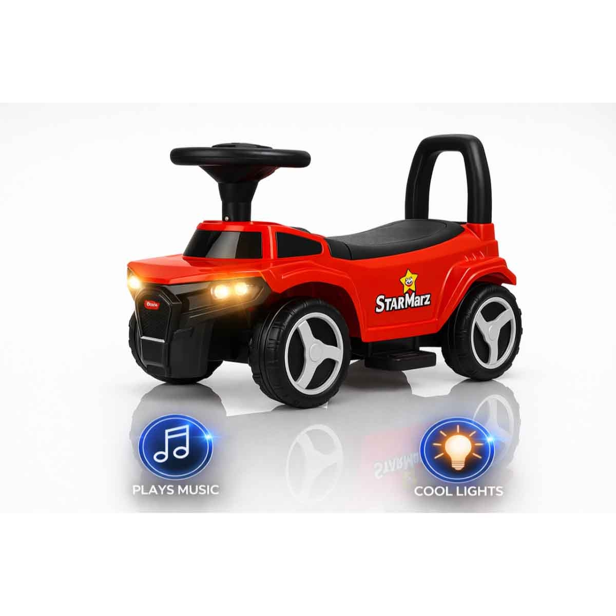 ستارمارز سيارة ركوب يدوية بتصميم إنشائي للأطفال للجنسين، 3-4 سنوات