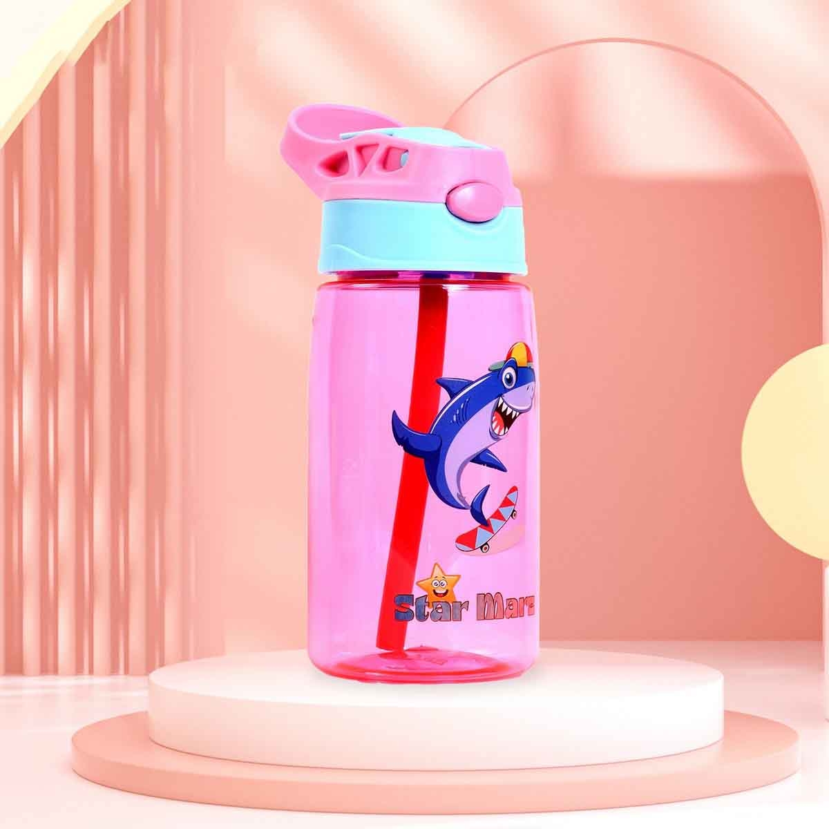 ستارمارز زجاجة مياه للأطفال بسعة 480 مل باللون الوردي مع غطاء شرب للبنات من عمر 3-4 سنوات