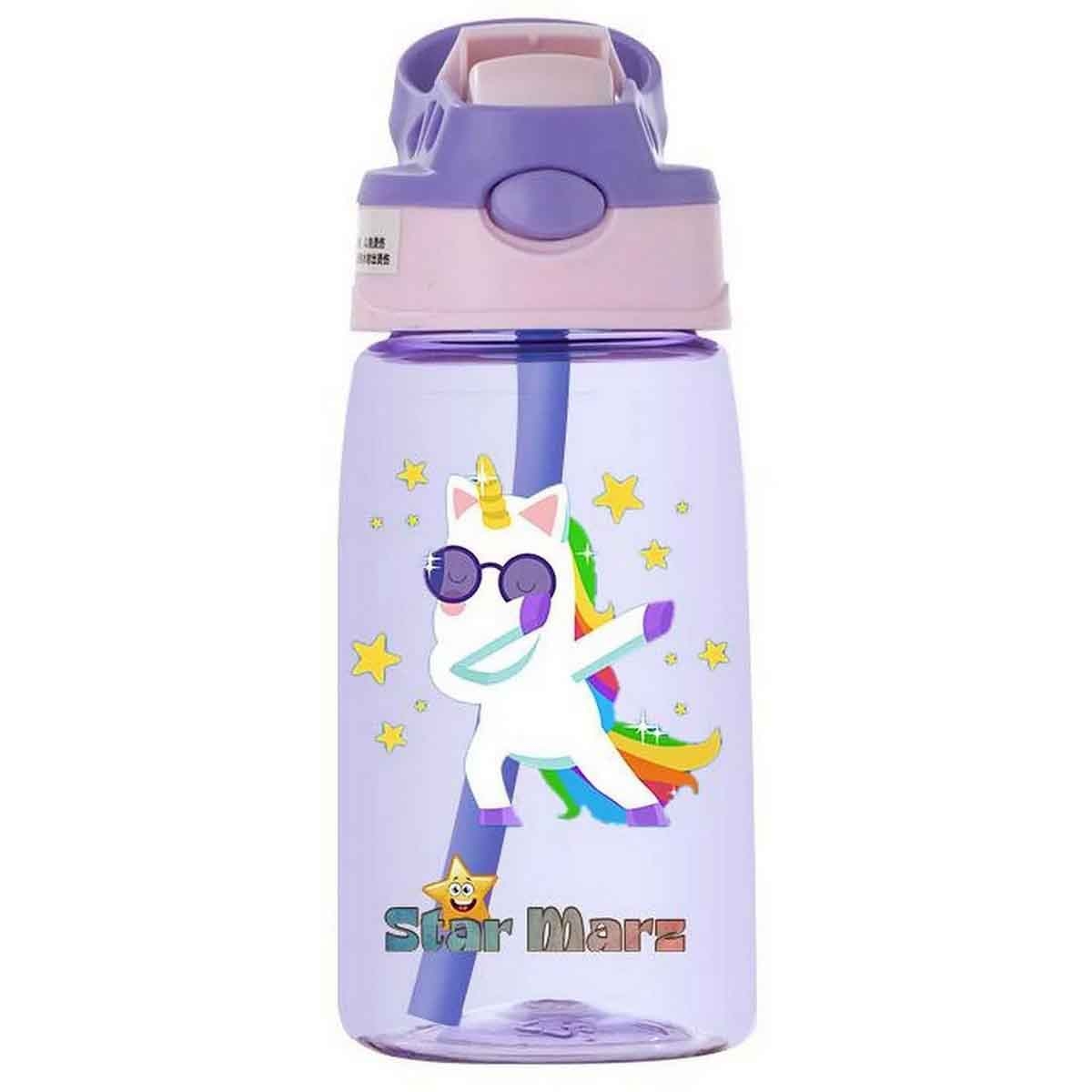 ستارمارز زجاجة مياه للأطفال بسعة 480 مل باللون البنفسجي مع غطاء شرب للبنات من عمر 3-4 سنوات