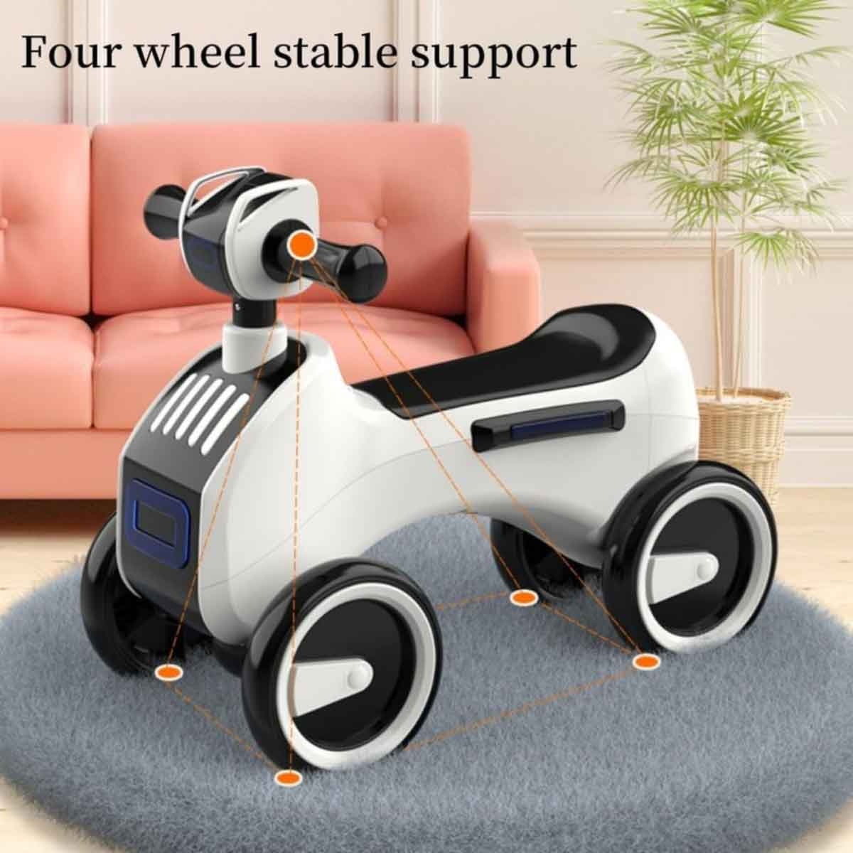 ستارمارز دراجة ركوب يدوية بإضاءة LED وموسيقى للأطفال للجنسين، 3-4 سنوات