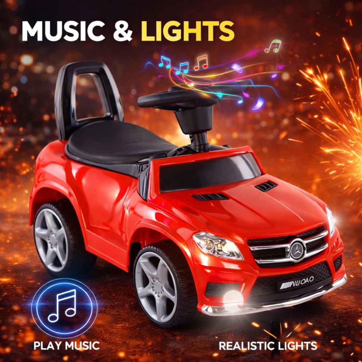 ستارمارز سيارة ركوب يدوية فاخرة للأطفال للجنسين، 3-4 سنوات