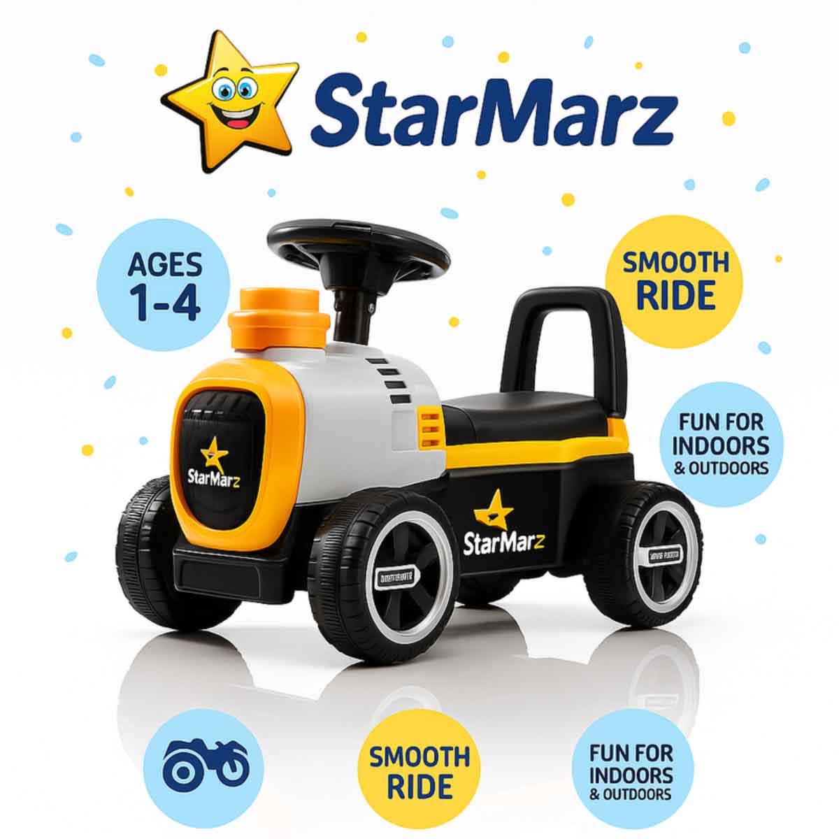 ستارمارز جرار ركوب يدوي للأطفال للجنسين، 3-4 سنوات