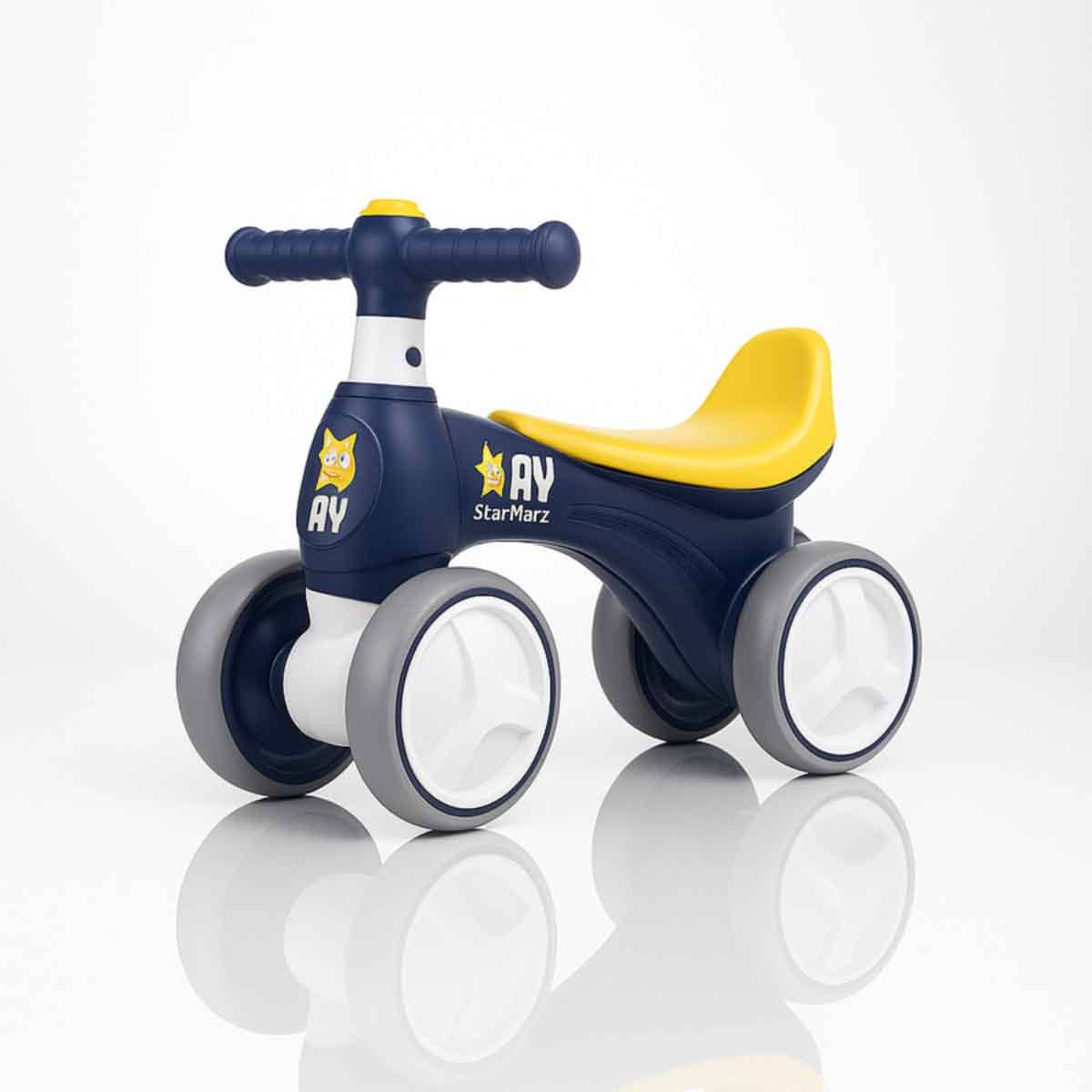 StarMarz Navy Baby Manual Ride-On Balance Bike Unisex, 3-4 Years