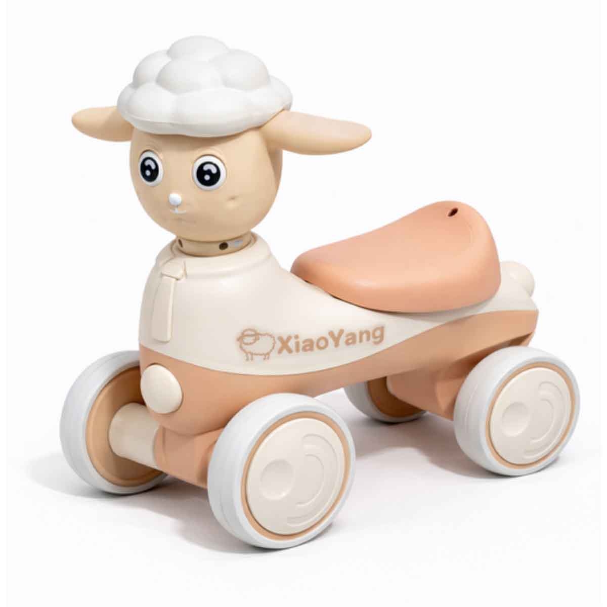 StarMarz Pink Musical Sheep Manual Ride-On Car Unisex, 3-4 Years