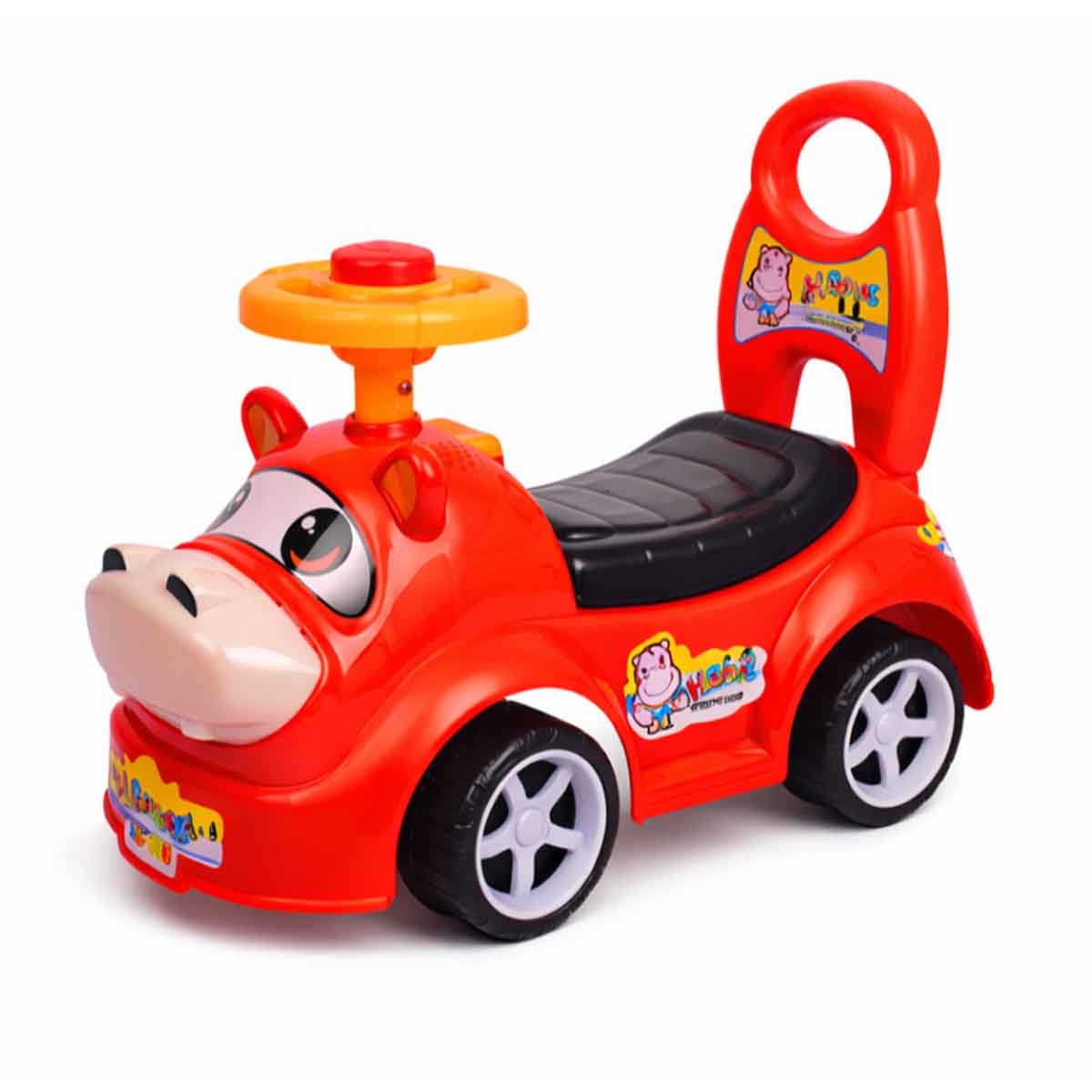 ستارمارز سيارة ركوب يدوية بتصميم حيواني أحمر للأطفال للجنسين، 3-4 سنوات