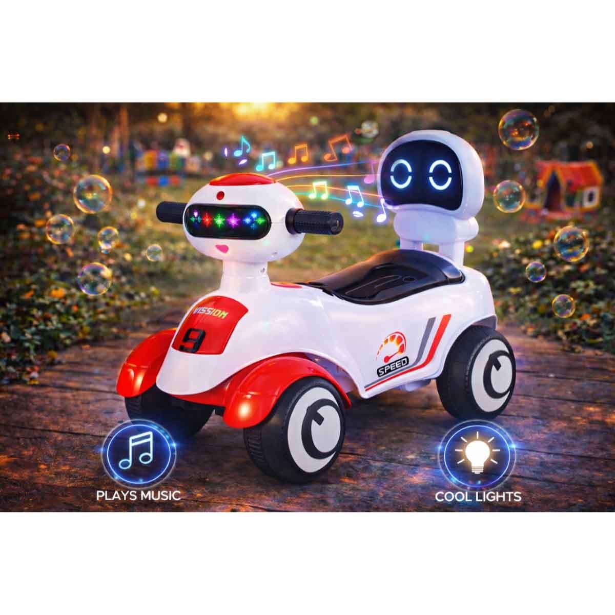 ستارمارز سيارة ركوب يدوية بتصميم روبوت للأطفال للجنسين، 3-4 سنوات