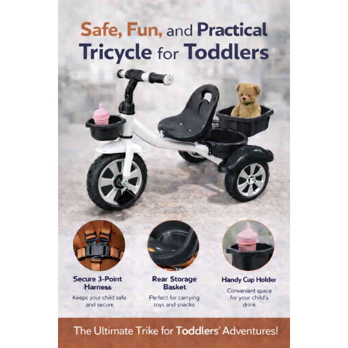 StarMarz 3-Wheel Manual Ride-On Tricycle Unisex, 3-4 Years