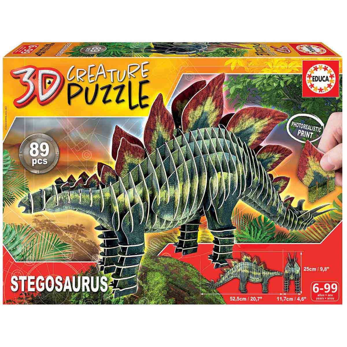 Educa Stegosaurus 3D Creature Puzzle Unisex, 5-7 Years