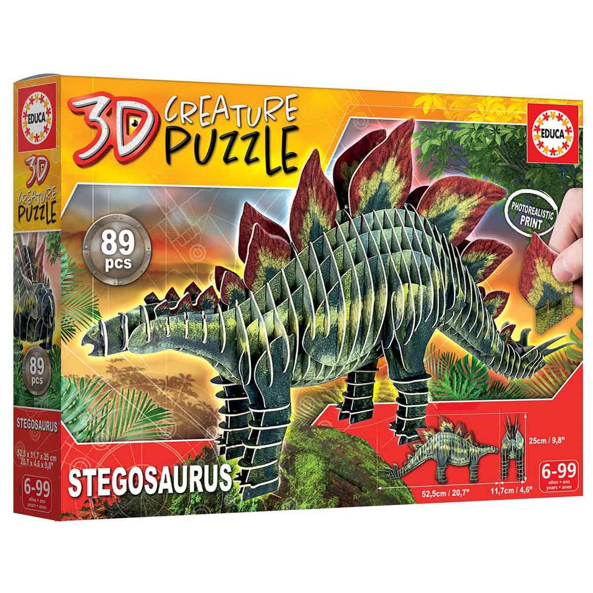 Educa Stegosaurus 3D Creature Puzzle Unisex, 5-7 Years