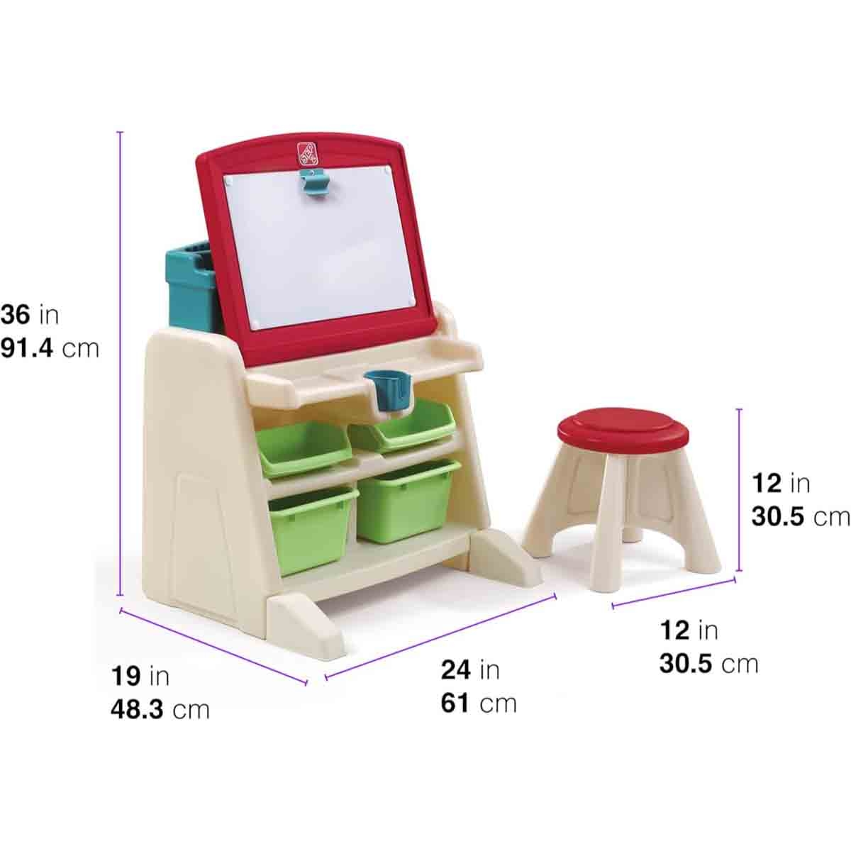 Step2 Flip & Doodle Easel Desk with Stool Unisex, 3-4 Years