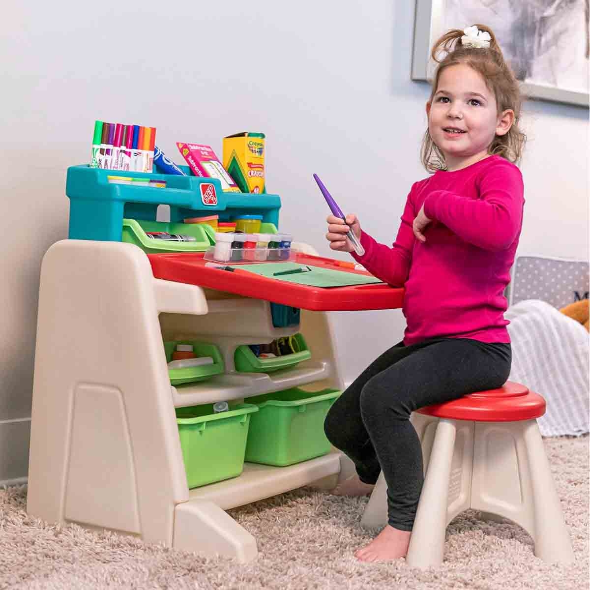 Step2 Flip & Doodle Easel Desk with Stool Unisex, 3-4 Years