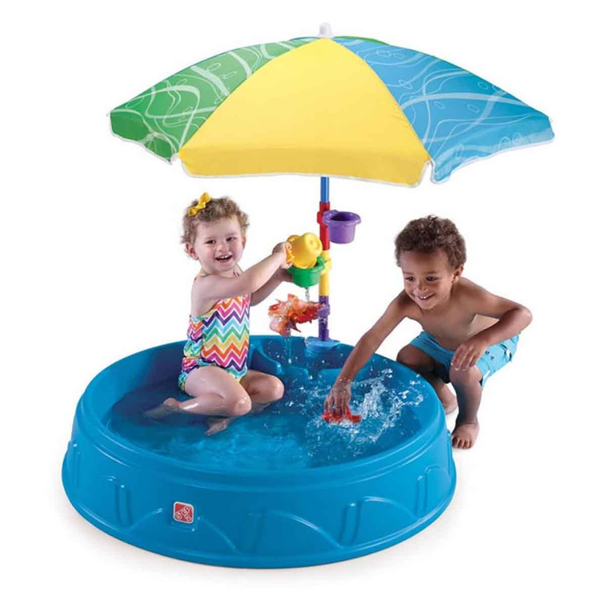 Step2 Play & Shade Kids Pool, 45.4 Ltr, 2 Persons, 3-4 Years
