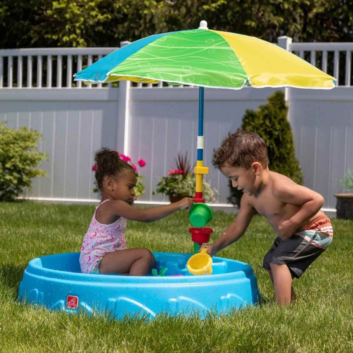 Step2 Play & Shade Kids Pool, 45.4 Ltr, 2 Persons, 3-4 Years