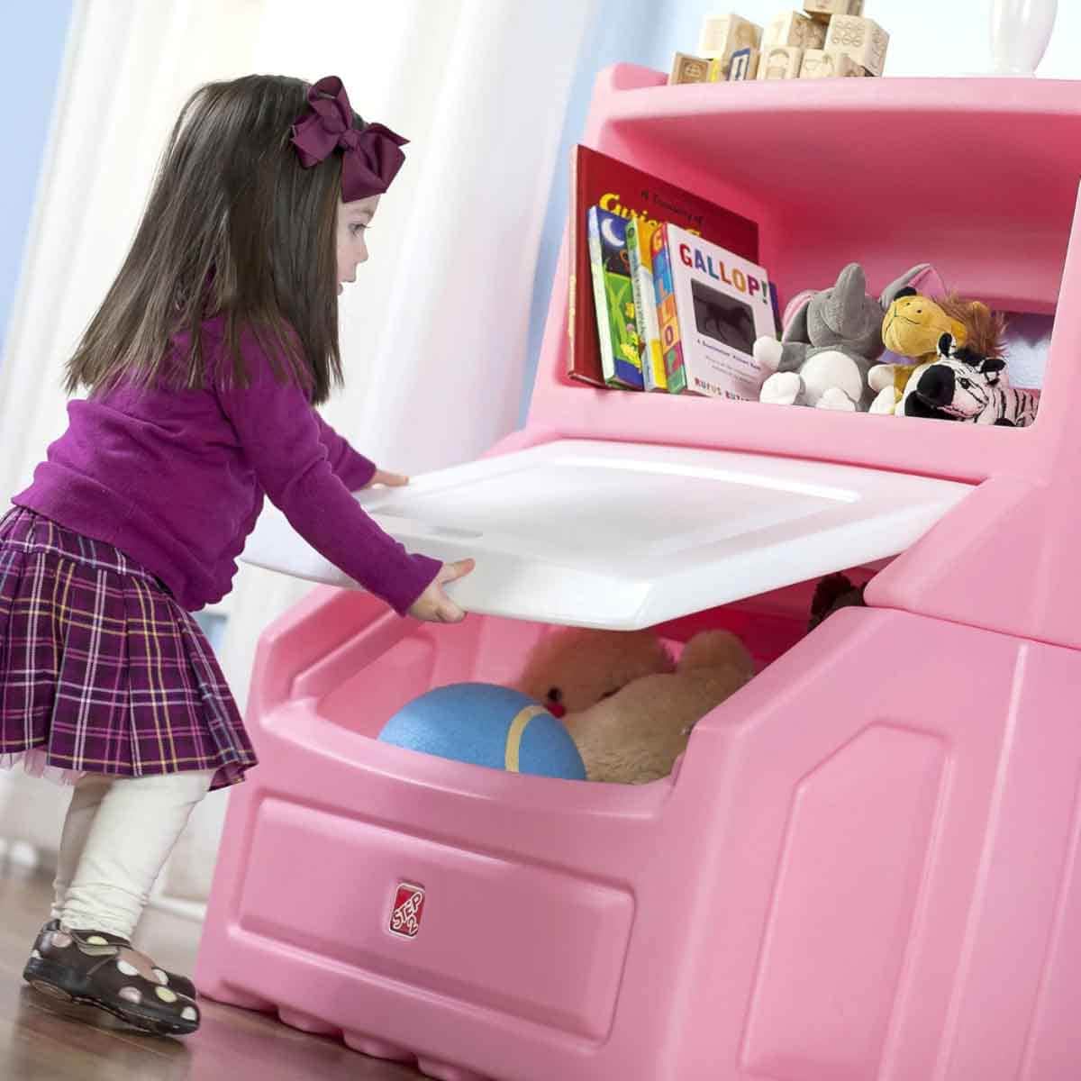 Step2 ST2857600 Lift & Hide Bookcase Storage Chest Unisex, 3-4 Years