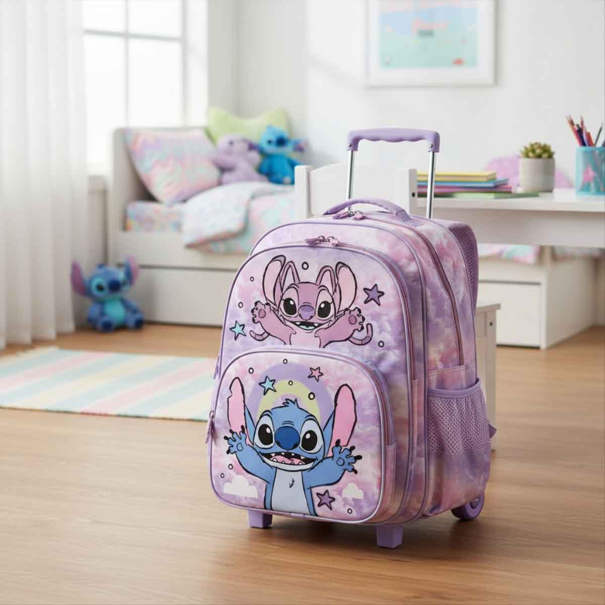 ليليو & ستيتش حقيبة ترولي مدرسية بتصميم شخصية كرتونية مقاس 16 انش