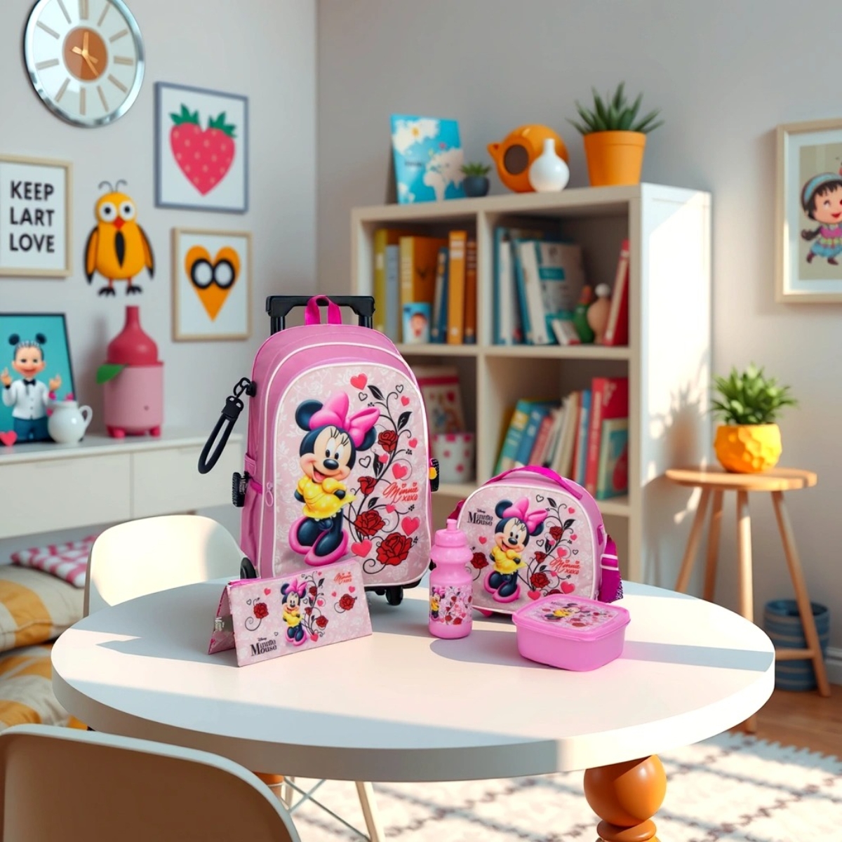 طقم مدرسة ديزني ميني 5 في 1 من سنسي بي تي إس للفتيات، 5-7 سنوات