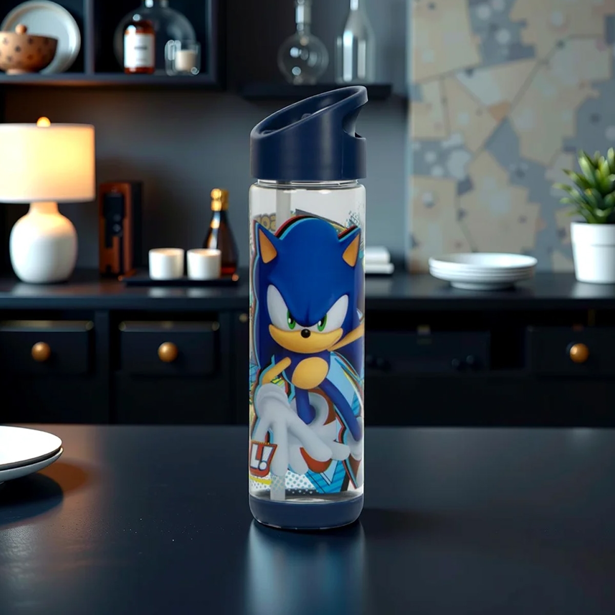 سنس بي تي إس ديزني سونيك زجاجة ماء بلاستيكية للجنسين، من عمر 3 إلى 4 سنوات