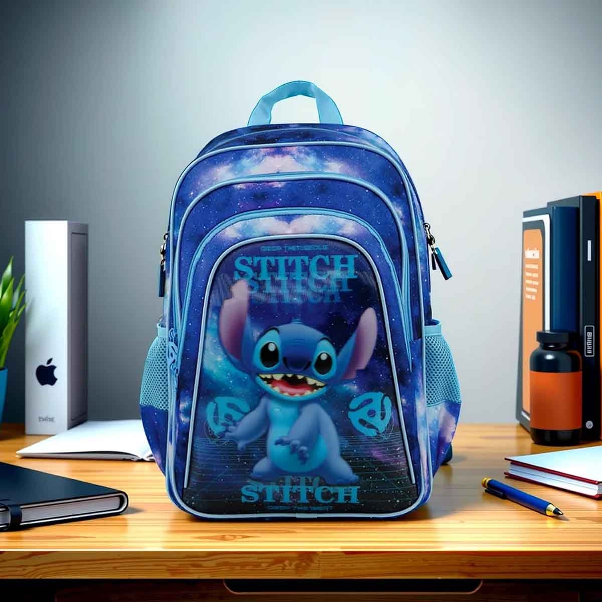 سنس بي تي إس ديزني ستيتش حقيبة ظهر مجموعة من صندوق غداء وزجاجة ماء