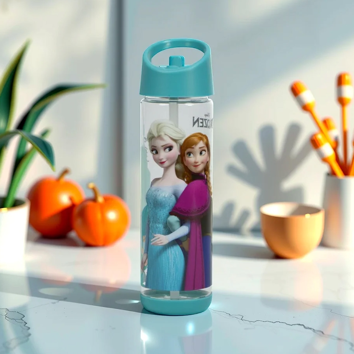 سنس بي تي إس S-4300FRZ ديزني فروزن زجاجة ماء بلاستيكية للبنات، من عمر 3 إلى 4 سنوات