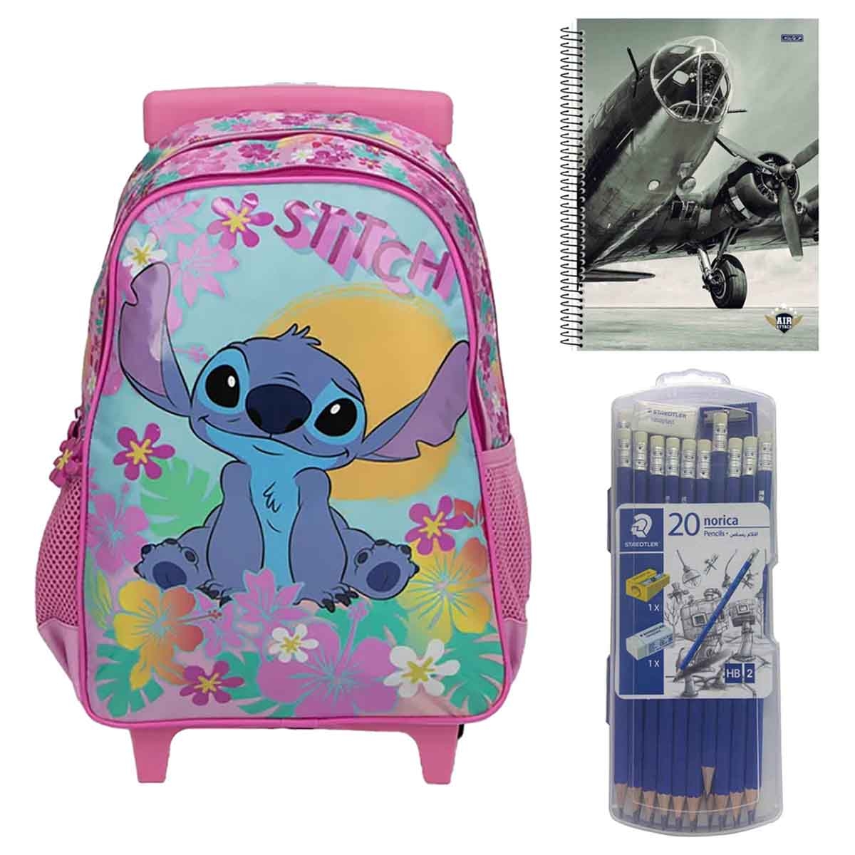 Sunce BTS Trolley Backpack with SD Inovacoes Grafica Notebook & Staedtler Pencils Set Combo Pack