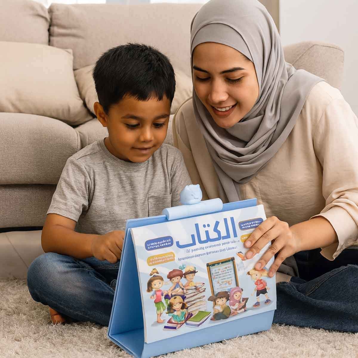 سندس مجموعة كتاب إلكتروني تعليمي مع لوح مغناطيسي لتعلم الحروف العربية ولوح مغناطيسي لتعلم الحروف الإنجليزية