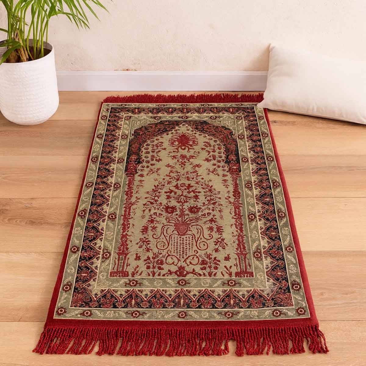 Sundus Green Comfortable Assorted Prayer Mat