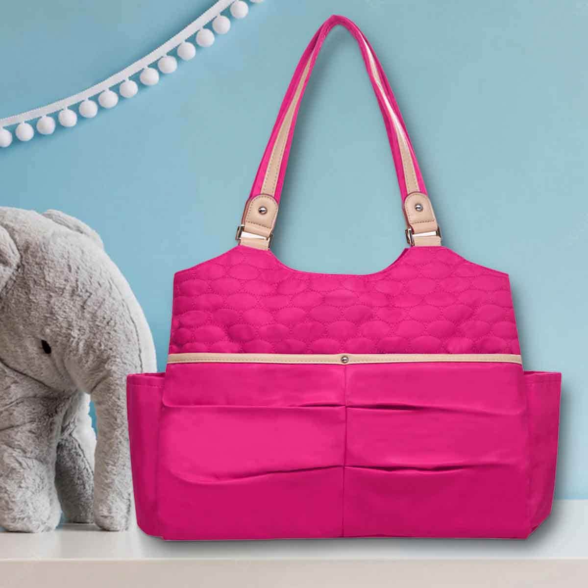 Sunveno 21.5L Fashion Diaper Tote Bag Pink Toddler, 0-2 Years