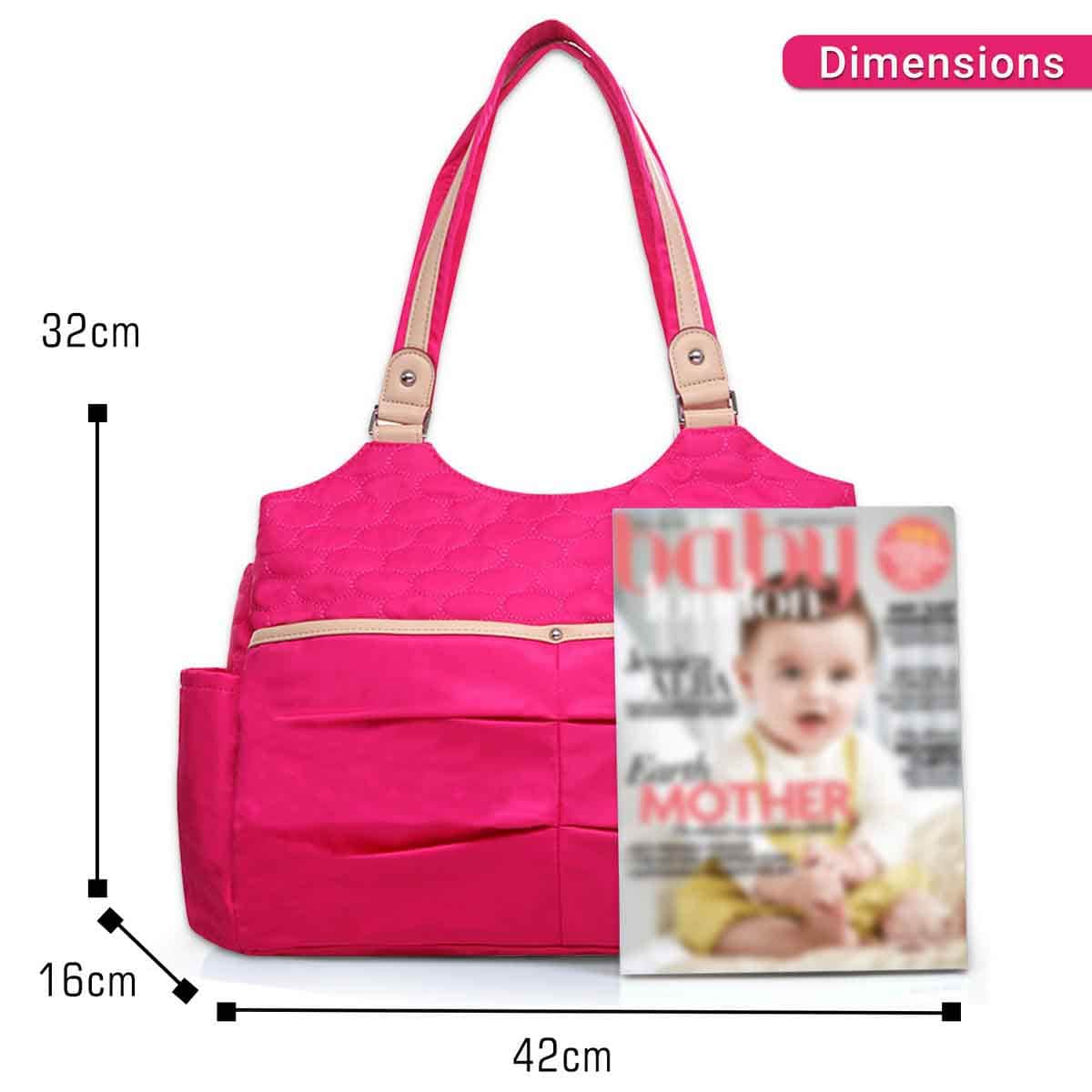 Sunveno 21.5L Fashion Diaper Tote Bag Pink Toddler, 0-2 Years