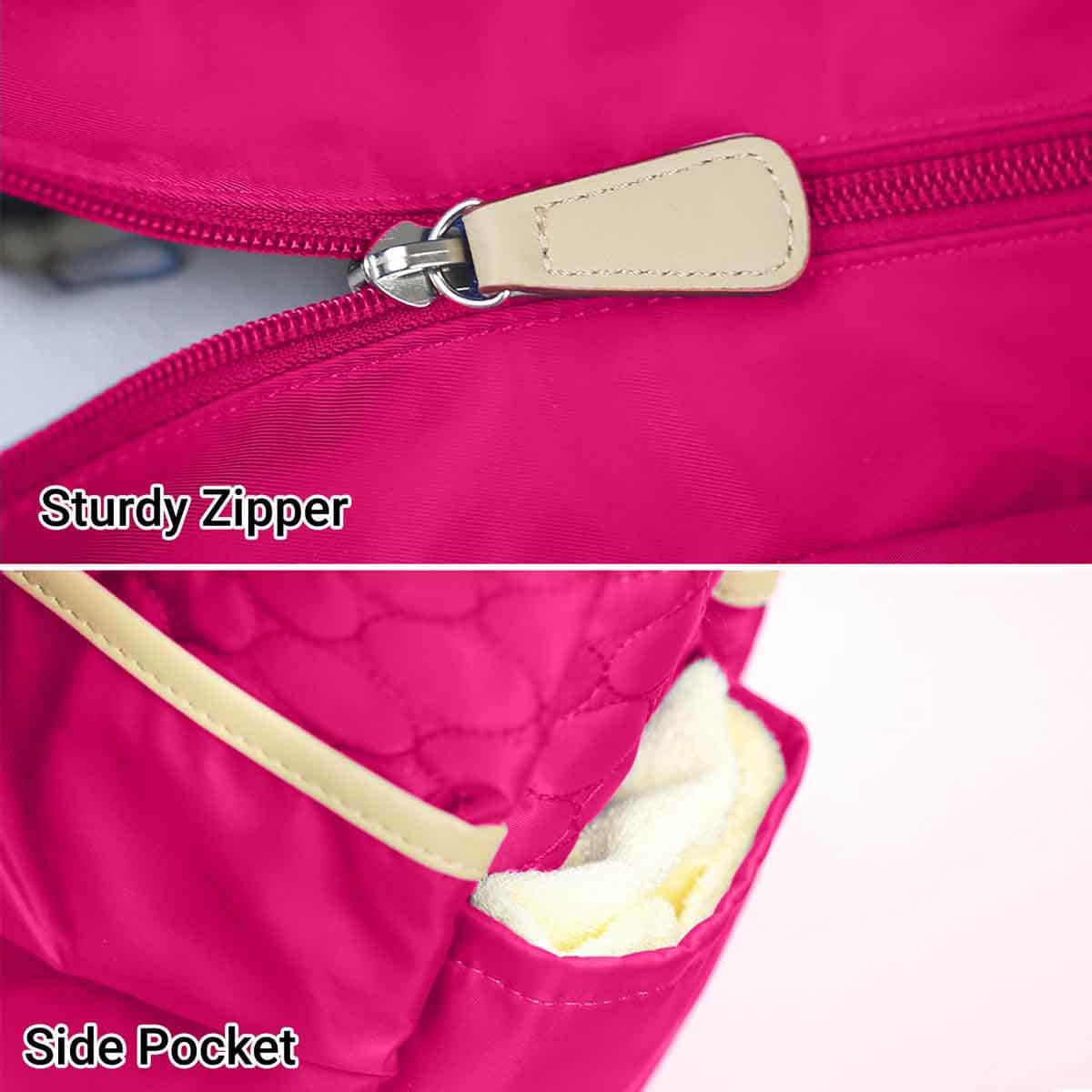 Sunveno 21.5L Fashion Diaper Tote Bag Pink Toddler, 0-2 Years