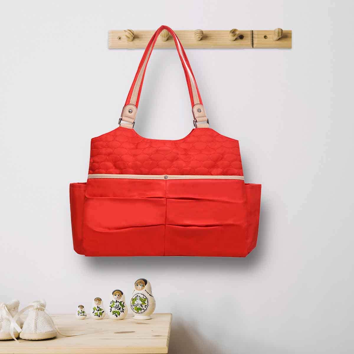 Sunveno 21.5L Fashion Diaper Tote Bag Red Toddler, 0-2 Years