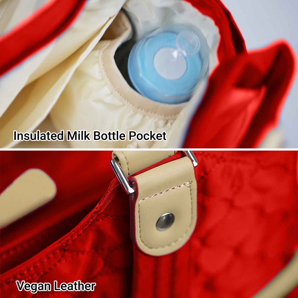 سنفينو حقيبة حفاضات توت فاشن 21.5 لتر أحمر، 0-2 سنوات