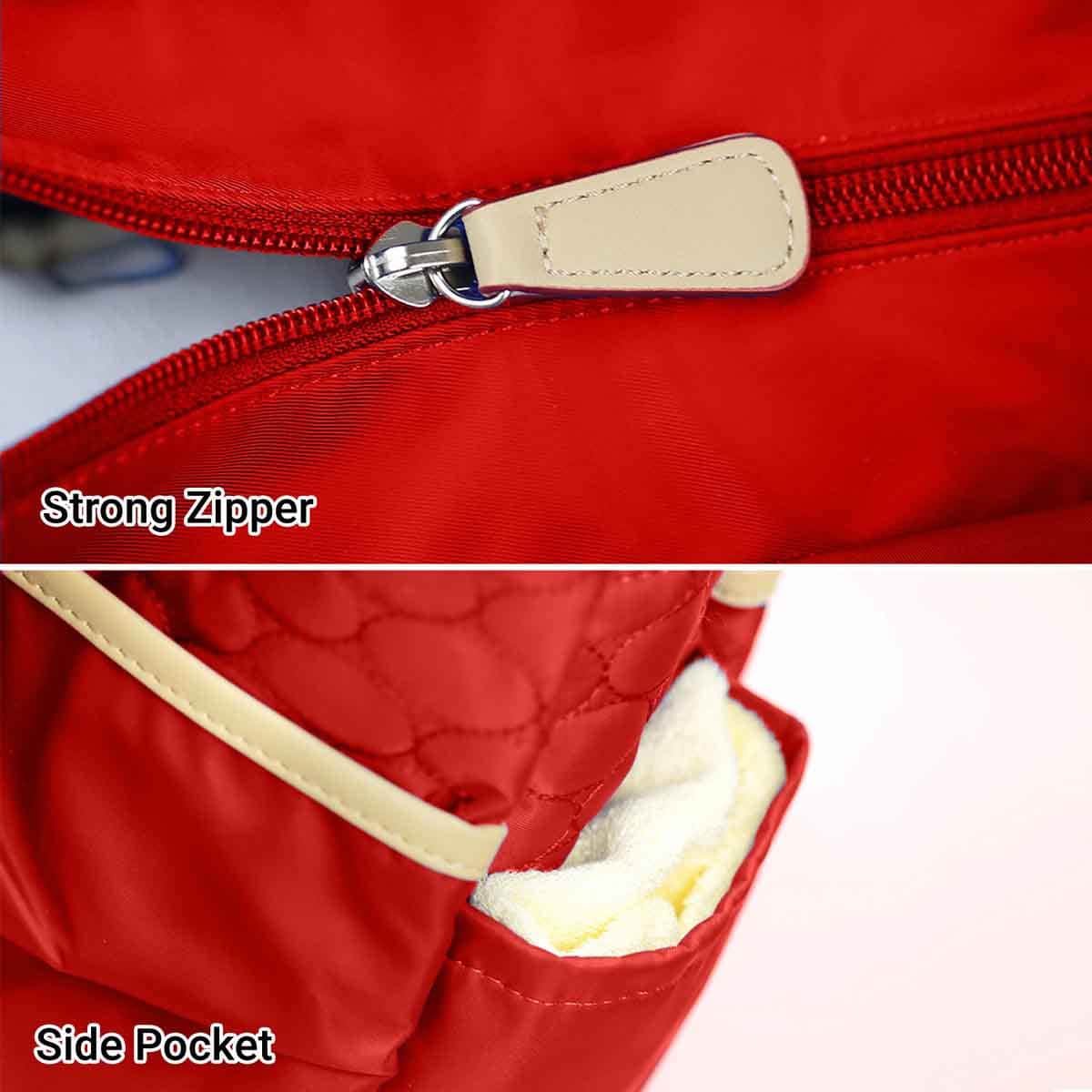 Sunveno 21.5L Fashion Diaper Tote Bag Red Toddler, 0-2 Years