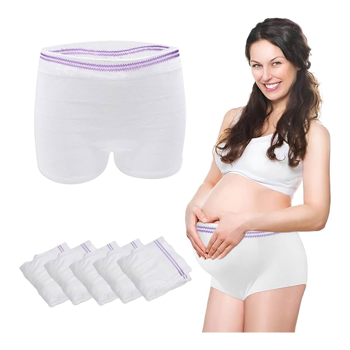 Sunveno 5-Piece L Postpartum Mesh Underwear Set