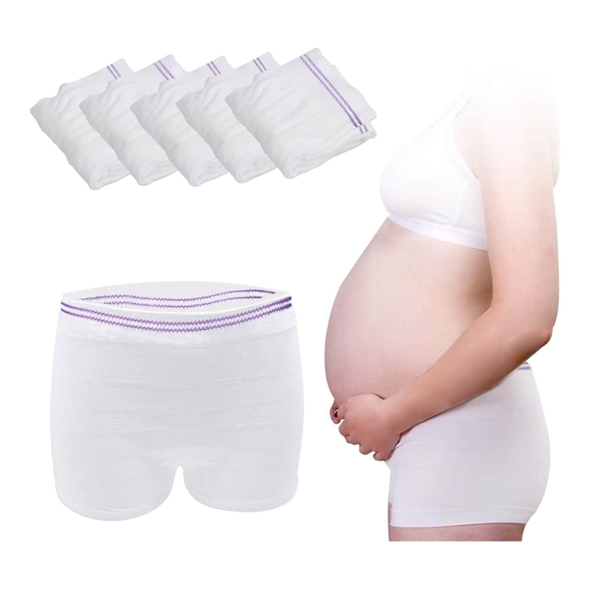 Sunveno 5-Piece L Postpartum Mesh Underwear Set