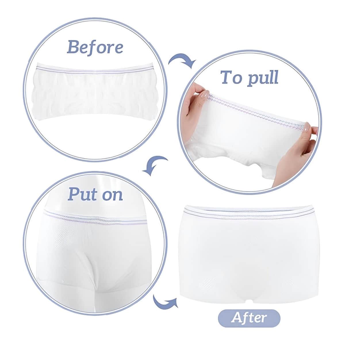 Sunveno 5-Piece M Postpartum Mesh Underwear Set