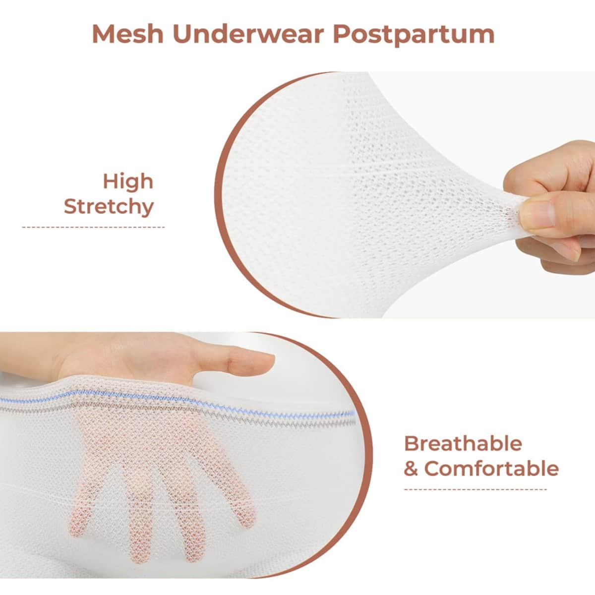 Sunveno 5-Piece S Postpartum Mesh Underwear Set
