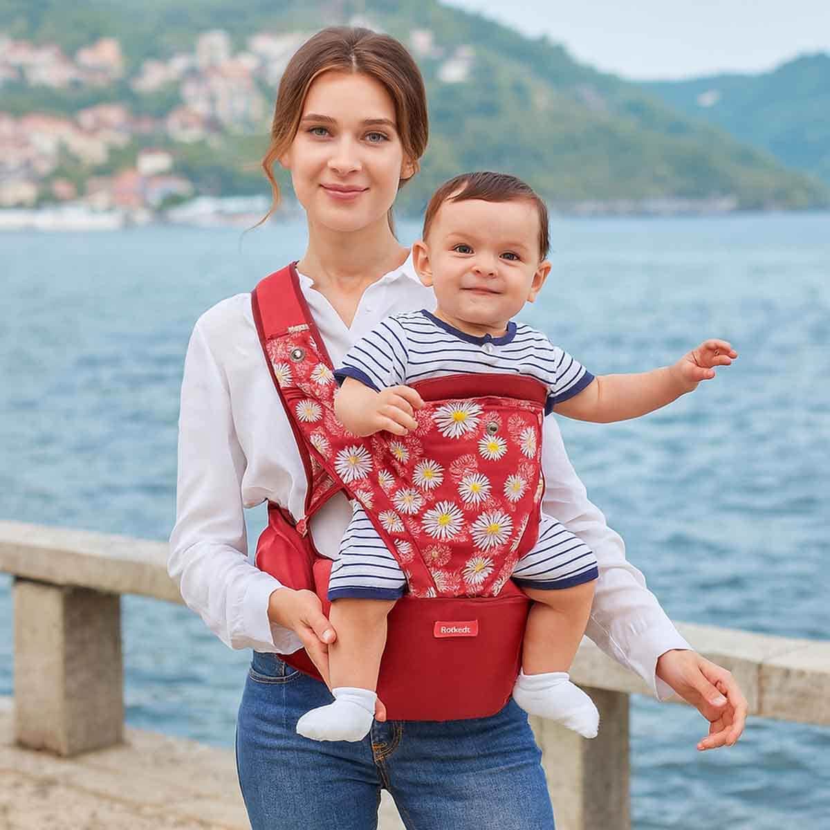 Sunveno Flower Red Baby Carrier Toddler, 0-2 Years
