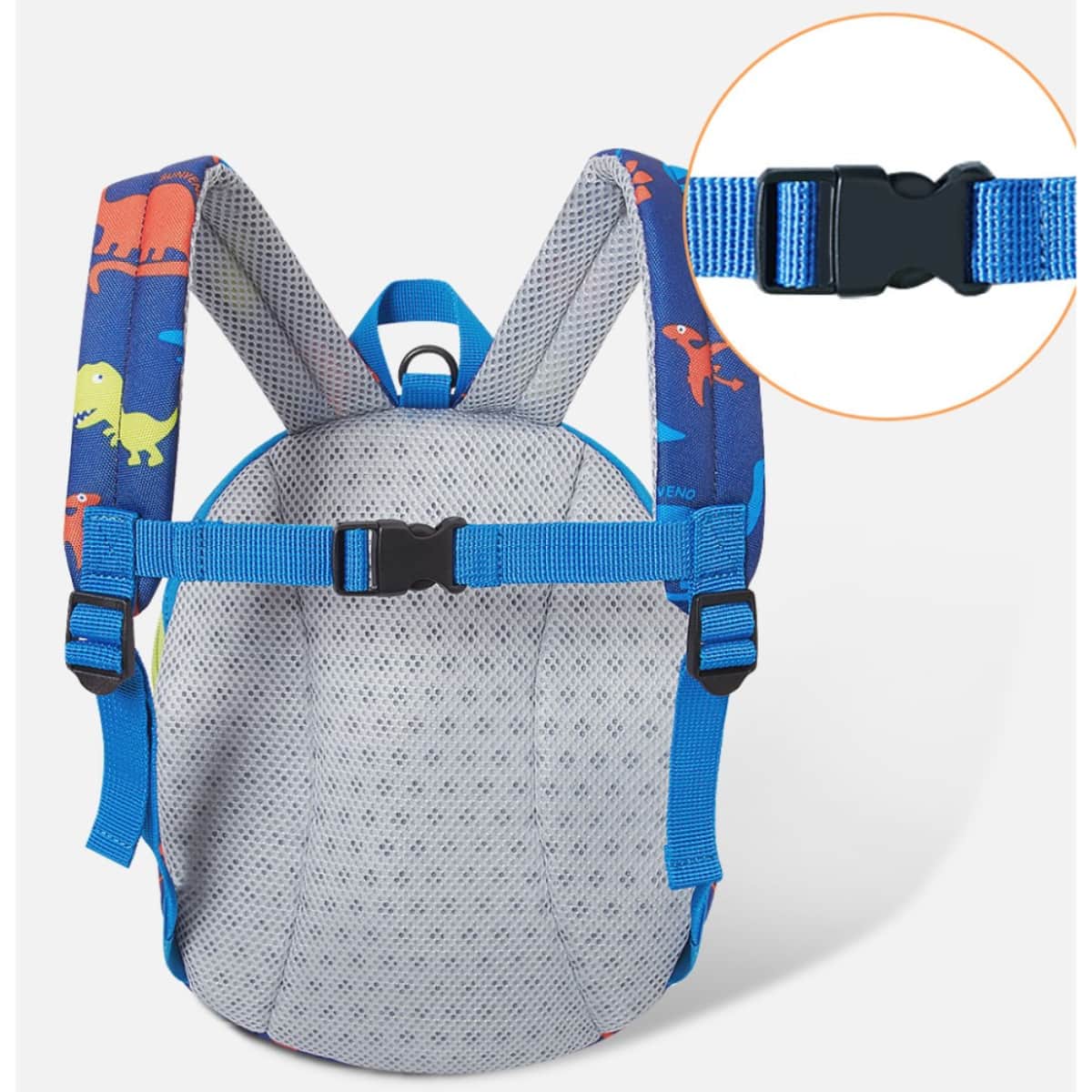 Sunveno Blue Large Dinosaur Printed Kids Backpack Unisex, 3-4 Years