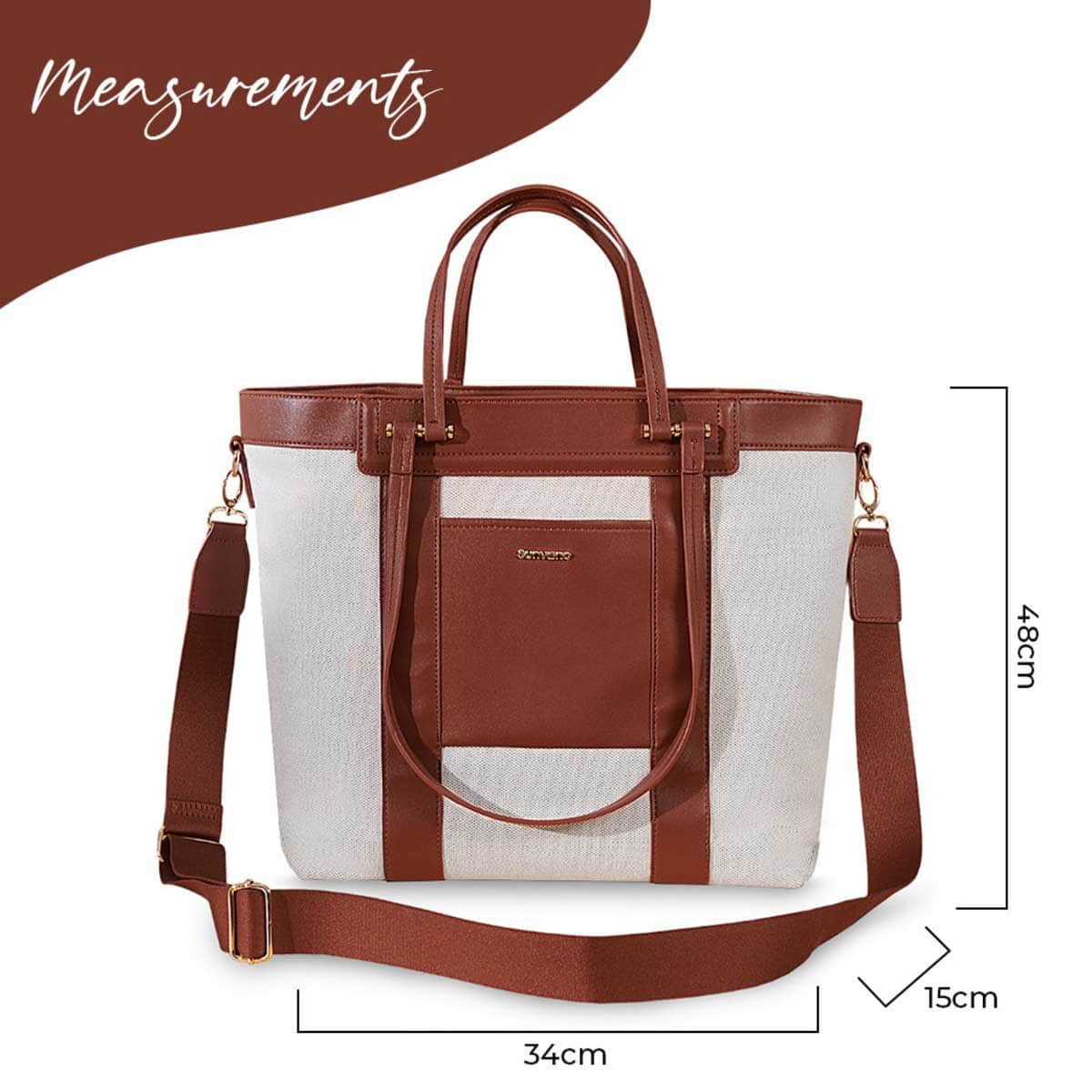Sunveno Brown La Mode Premium Diaper Bag