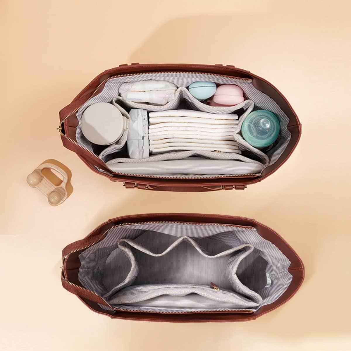 Sunveno Brown La Mode Premium Diaper Bag