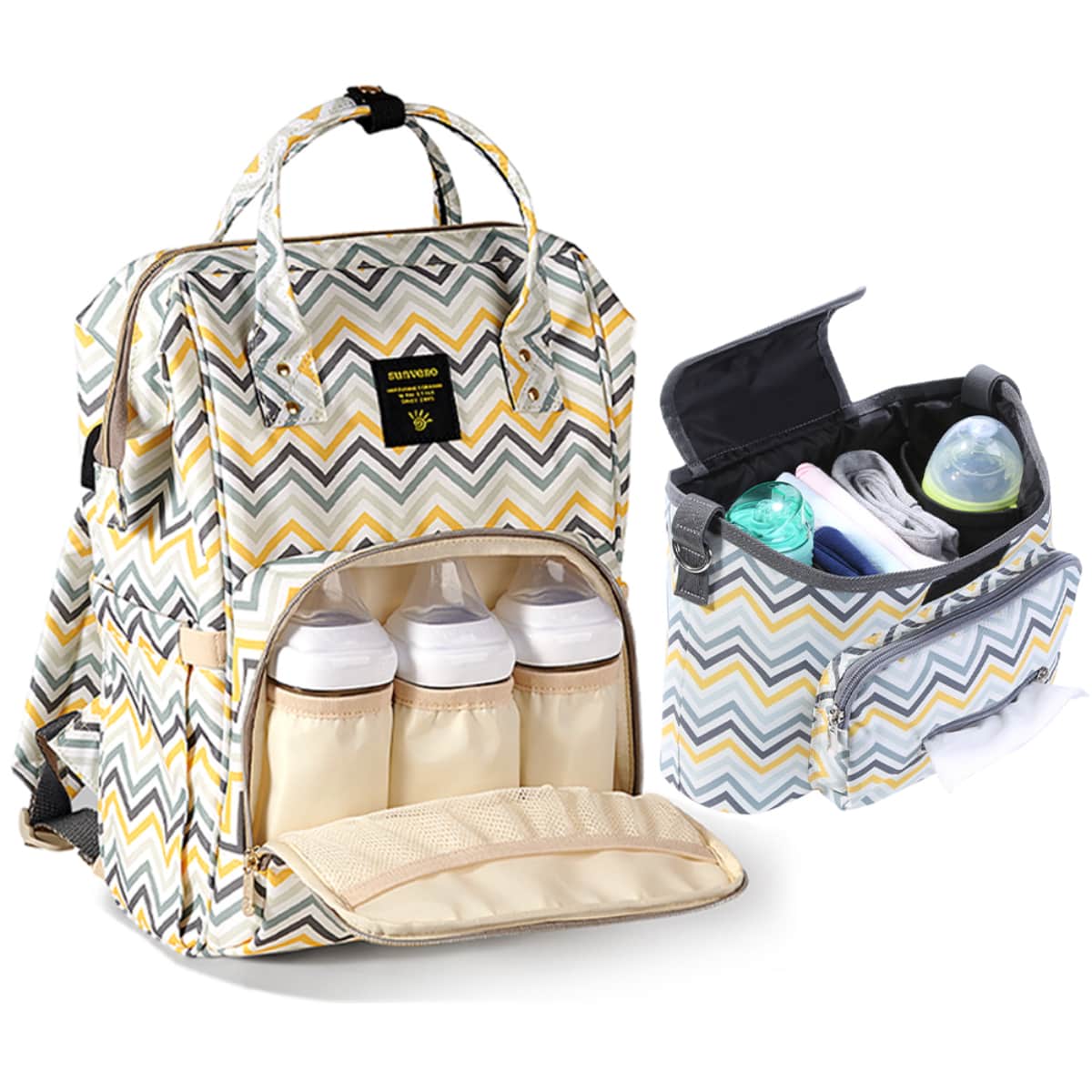 Sunveno Diaper Bag and Organizer Bag Combo Toddler