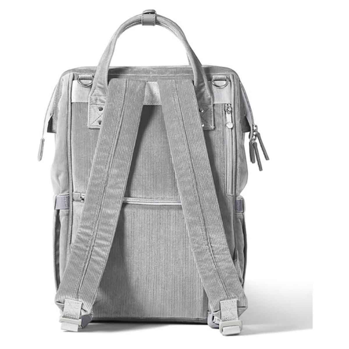 صنفينو حقيبة حفاضات كوردروي باللون الرمادي