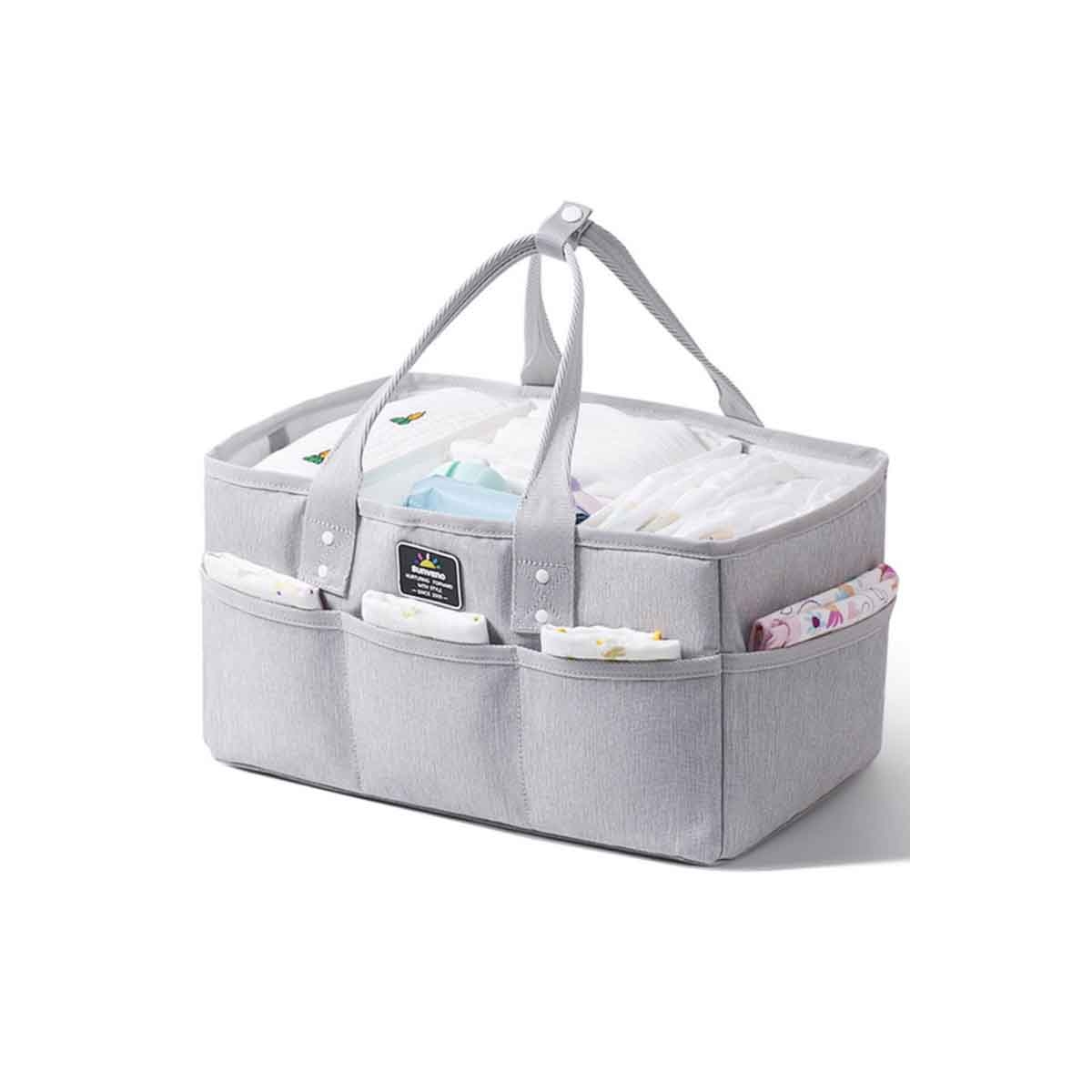 Sunveno Grey Diaper Caddy with 100-Piece Changing Mats