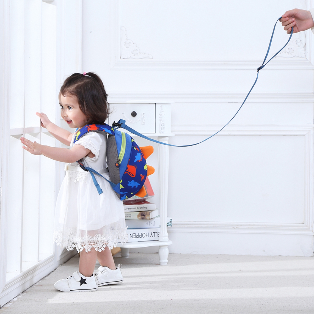 صنفينو حقيبة ظهر للأطفال بتصميم ديناصور باللون الأزرق للجنسين من عمر 3 إلى 4 سنوات